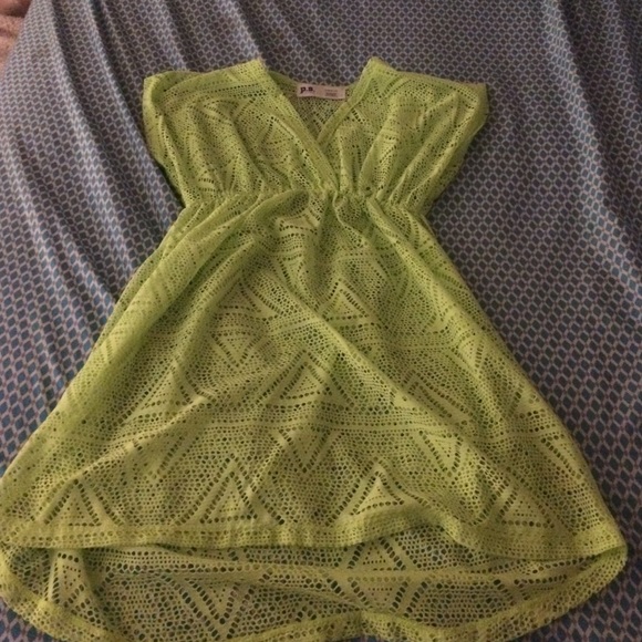 a neon green cover up