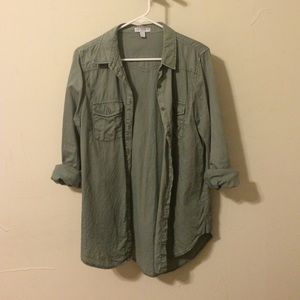 Cotton On Army-Green Button Down Shirt