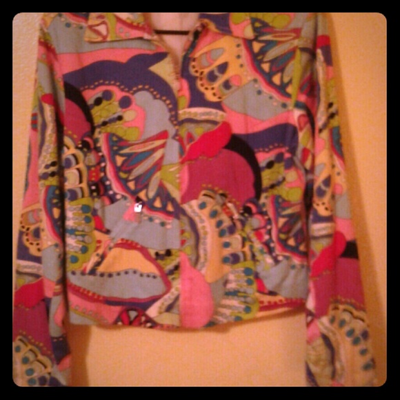 A MULTICOLORED RETRO LIGHTWT. BLAZER - Picture 1 of 4