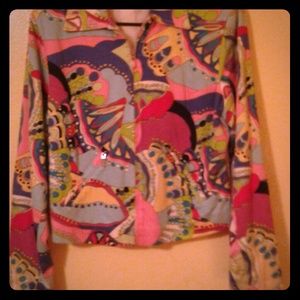A MULTICOLORED RETRO LIGHTWT. BLAZER