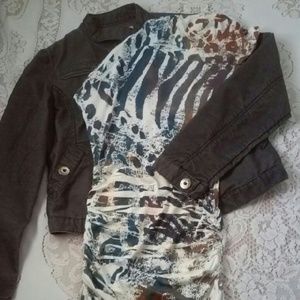 Wet Seal Artsy Colorful Animal Print Long Top