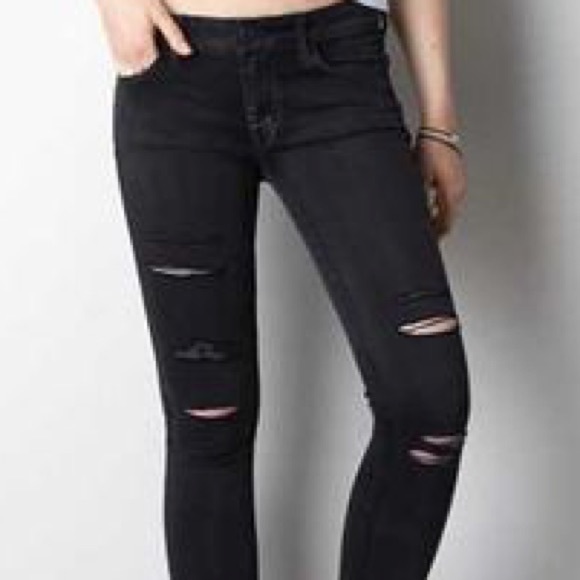 American Eagle black holey jegging