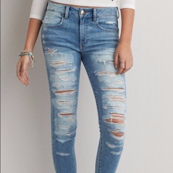 American Eagle high-rise holey jegging
