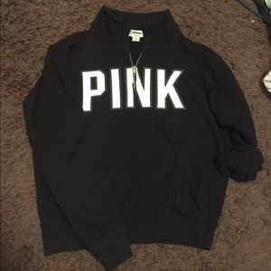 PINK Victoria's Secret Black Half-Zip