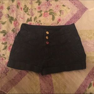 Denim high waisted shorts