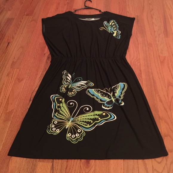 Black dress with butterflies