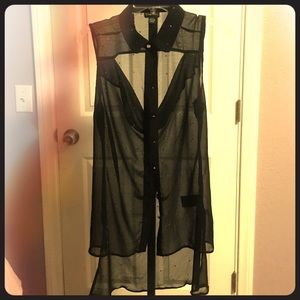 Black see through shirt