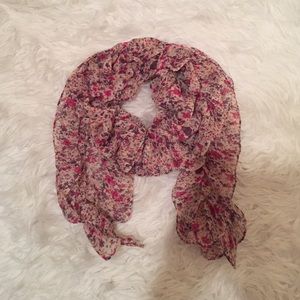 Floral ruffled scarf