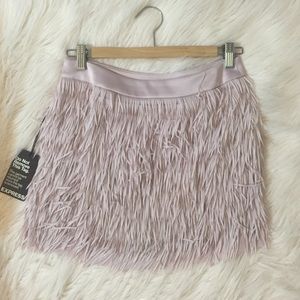 Fringe lilac colored skirt from express