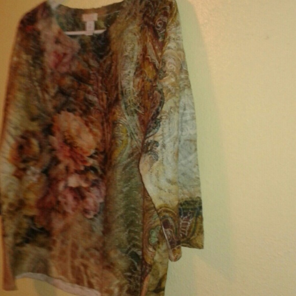 CHICO'S AMAZING MESH TAPESTRY BLOUSE - Picture 3 of 4