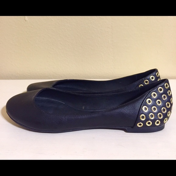 Black with gold embellished flats - Picture 1 of 3