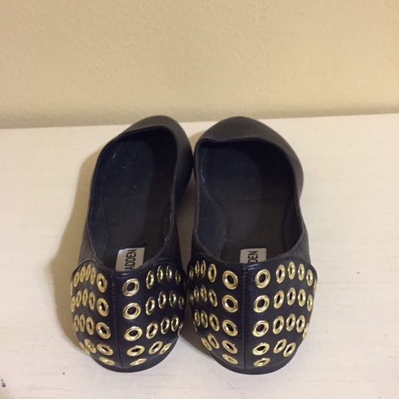 Black with gold embellished flats - Picture 2 of 3