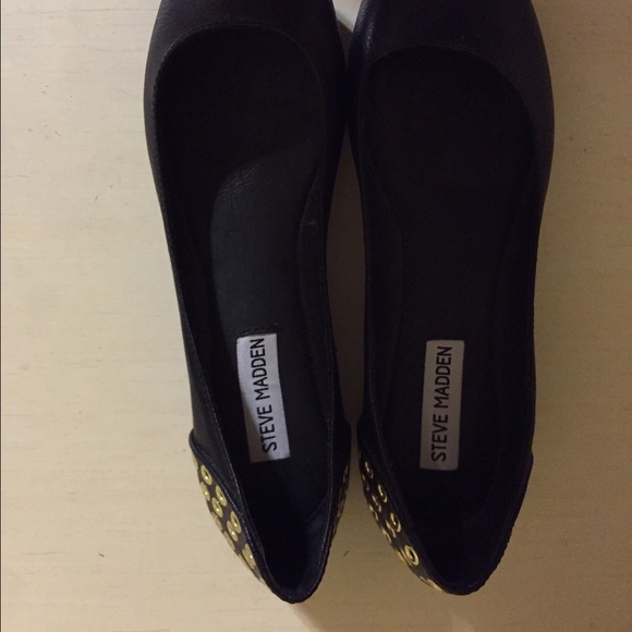 Black with gold embellished flats - Picture 3 of 3
