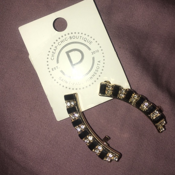 Black & Gold Cuff Earrings
