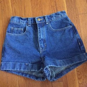 American Apparel high waisted jean cuff shorts