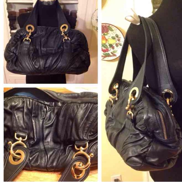 $595 Goldenbleu Jordan Satchel blue leather, suede - Picture 2 of 4