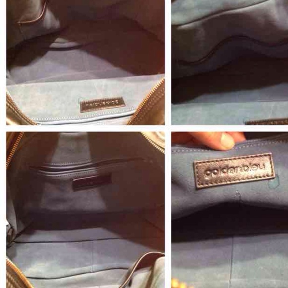 $595 Goldenbleu Jordan Satchel blue leather, suede - Picture 4 of 4