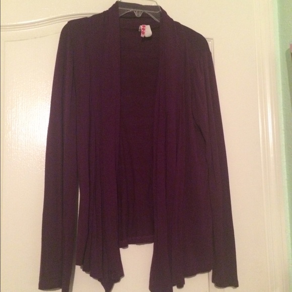 Draped purple cardigan