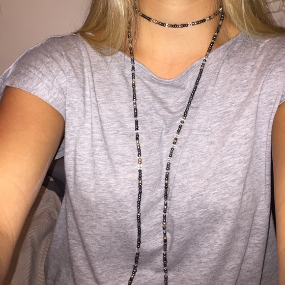 Long choker necklace