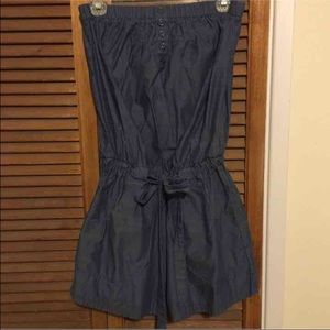 Denim color romper.