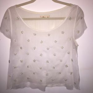 Hollister white blouse