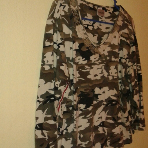 CHICO'S COTTON CASUAL CAMO - Picture 2 of 4