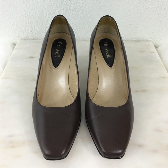 Fitzwell Dark Brown Leather Pumps - Picture 2 of 4