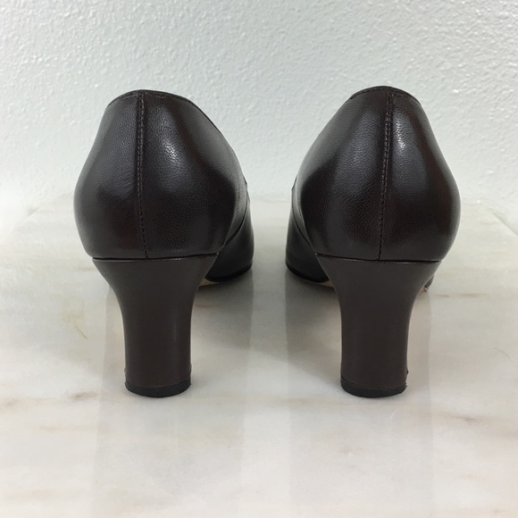Fitzwell Dark Brown Leather Pumps - Picture 3 of 4