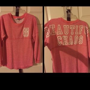 Pink owl beautiful chaos long sleeve