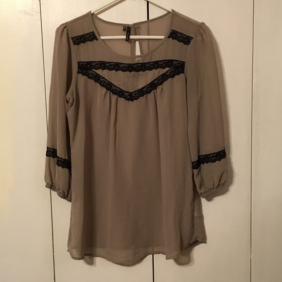 Tan Sheer Blouse