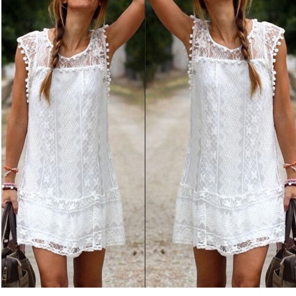 See NEW Listing for this Boho White Lace Dress - Picture 2 of 4
