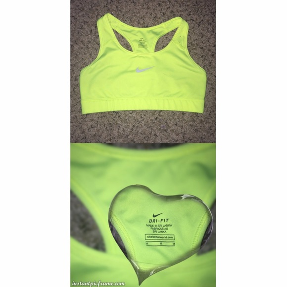 NEON YELLOW NIKE SPORTS BRA