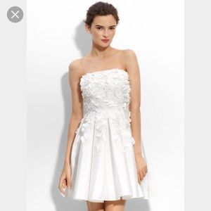 Calvin Klein white petal strapless dress