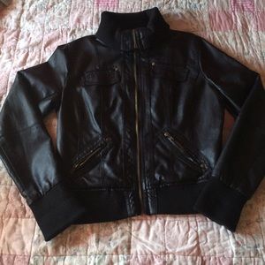 FOREVER 21 Faux Leather Bomber Jacket