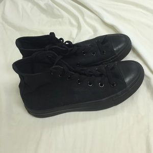 All black high top converse