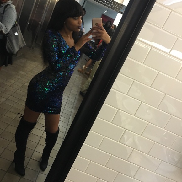 blue sequin ax paris dress💙💚💙💚