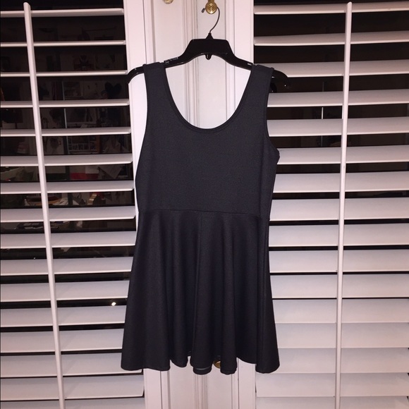 Cute Denim Colored Asymmetrical Mini Dress - Picture 2 of 2