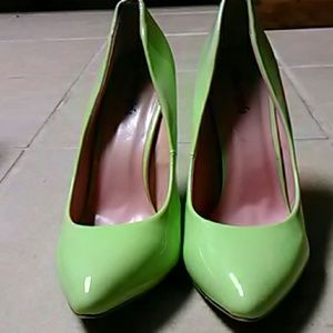 Lime green pumps