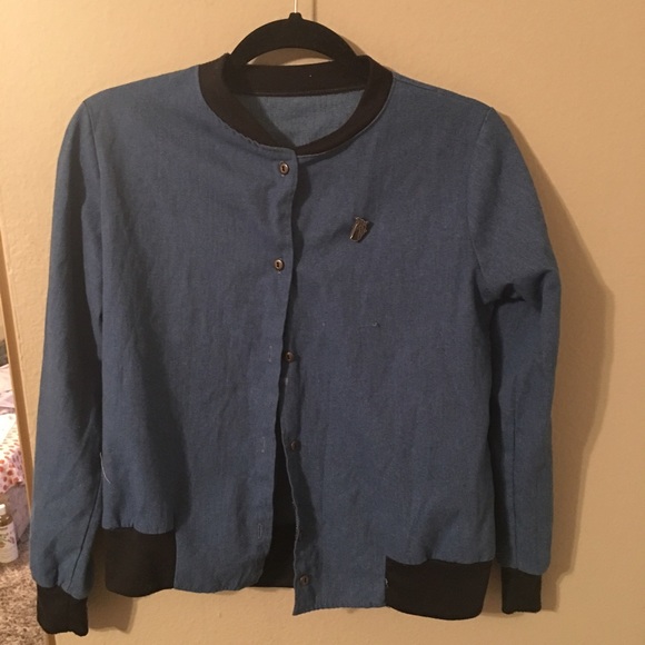 black and jean button up jcket - Picture 1 of 2
