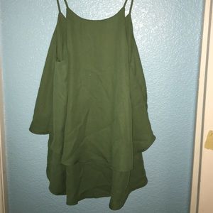 Army green Flowy top