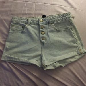 High waisted button shorts