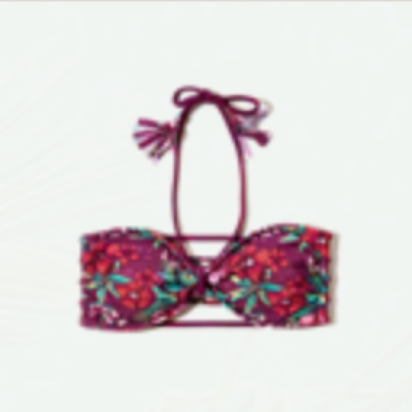 Hollister Co. Tropical Burgundy Bandeau Bikini - Picture 2 of 3