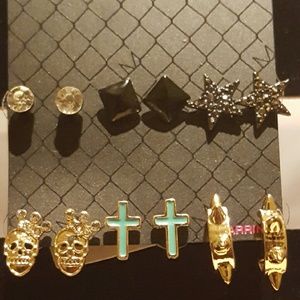 Set of 6 stud earrings