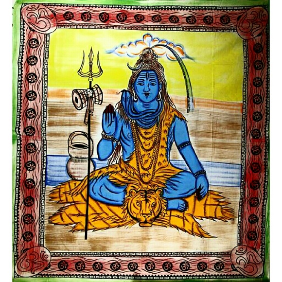 Accessories - Shiva with Trishul & Om Tapestry