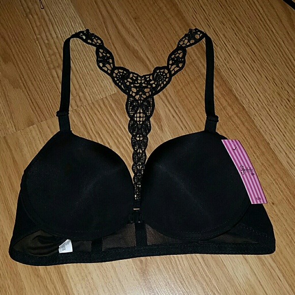 Razor Back Black Push Up Bra