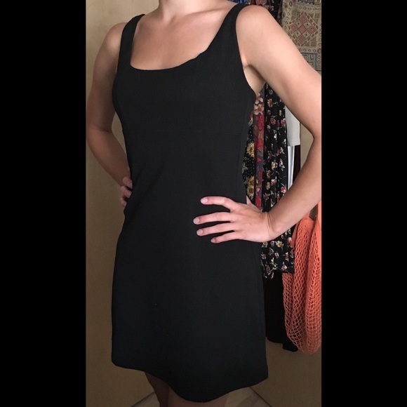 Vintage 90s daisy print little black dress - Picture 1 of 4