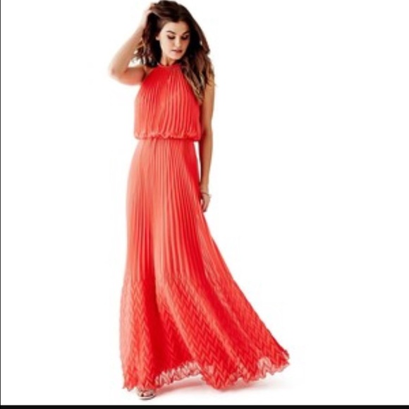 White micro pleat maxi