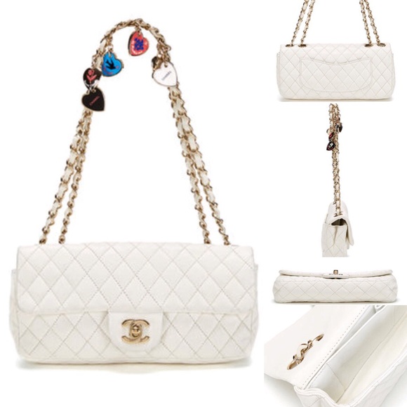 white gold chanel bag black