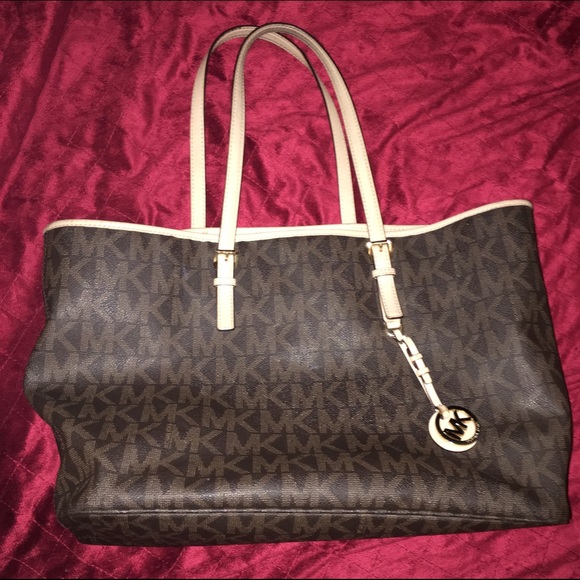 Large michael Kors leather jet set tote