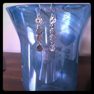 Silpada flower &  spiral sterling dangle earrings